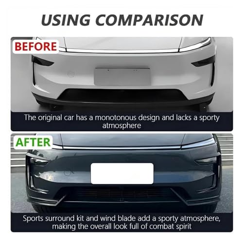 Difusor de parachoques delantero para Tesla Model Y Juniper efecto carbono 2