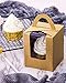 YoTruth Clear Bakery Rustic Brown Kraft Paper Single Cupcake Boxes Individual Containers With Window Insert And Handle 50 Count