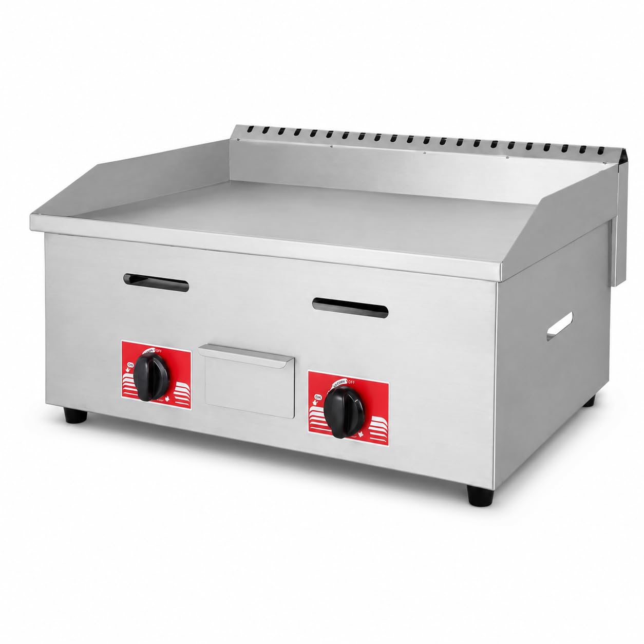 Plancha de gas comercial, placa plana antiadherente de acero inoxidable resistente para asar hamburguesas y cocinar al aire libre de volumen medio a alto