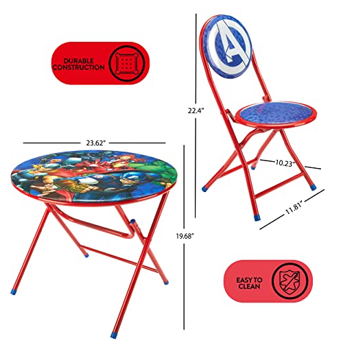 Image of Marvel Avengers 3 Piece Foldable Round Table and Chair Set, Ages 3+