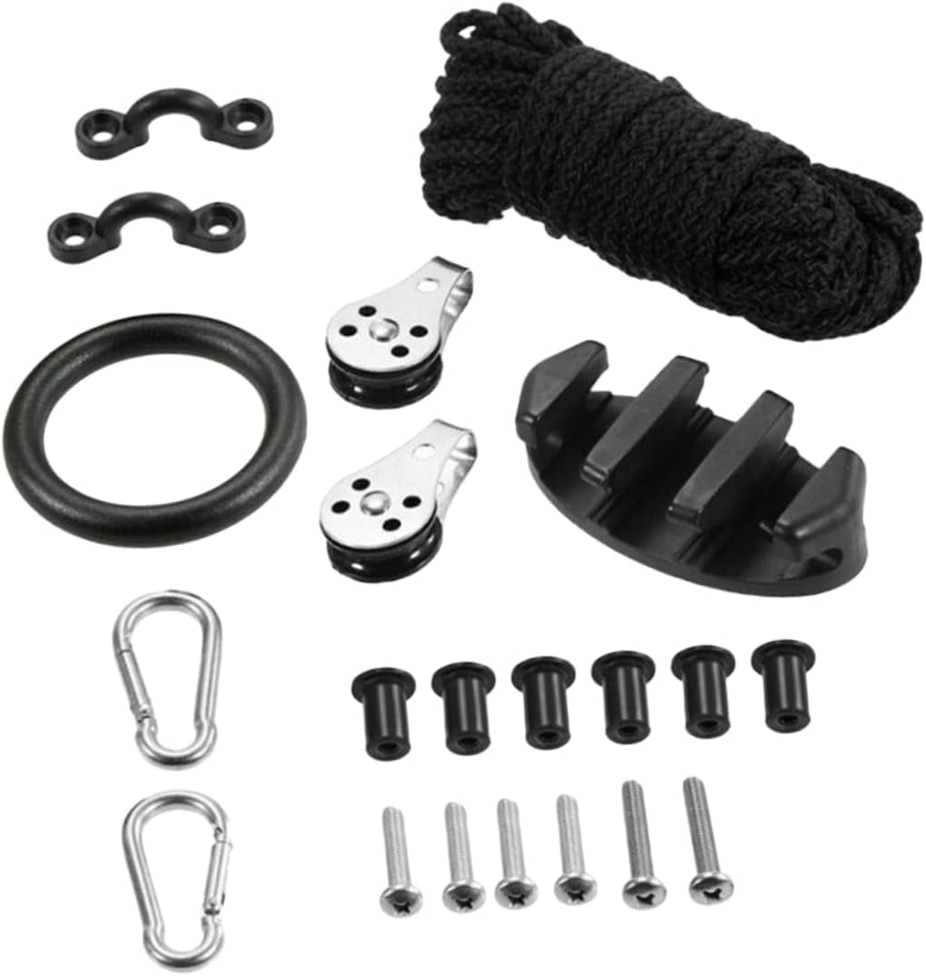 POPETPOP Kayak Anchor Trolley Kit Rigging Ring and Cleat Sturdy Accessories for Water Sports for Canoeing and Fishing