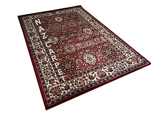 Image of Kashmiri Traditional Woollen Carpet with Advanced 1 Inch Thickness & Classical Look 275x360cm (9x12 Feet) Color Maroon