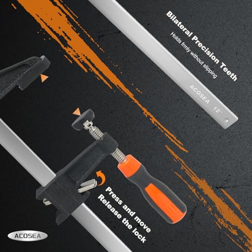 Acosea Woodworking Clamps,4-Pack 36 Inch Long Bar Clamps Heavy Duty Adjustable And Release Quickly,Wood Clamps Throat Depth 2.5 Inch Clamps Force 600 Lbs thumb #4