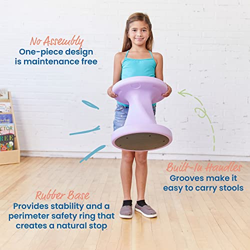 Image of ECR4Kids Twist Active Wobble Stool, 14in Seat Height, Classroom Furniture, Light Purple
