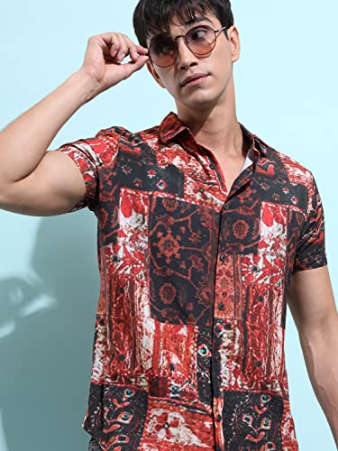 Image of KETCH Men Slim Fit Printed Half Sleeve Shirt