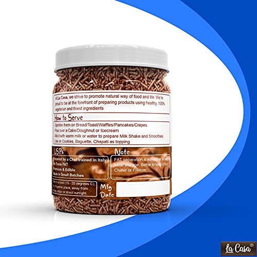 La Casa Metallic Copper Vermicelli Sprinkles | Ideal for Cake Decoration & Garnishing | 200g |