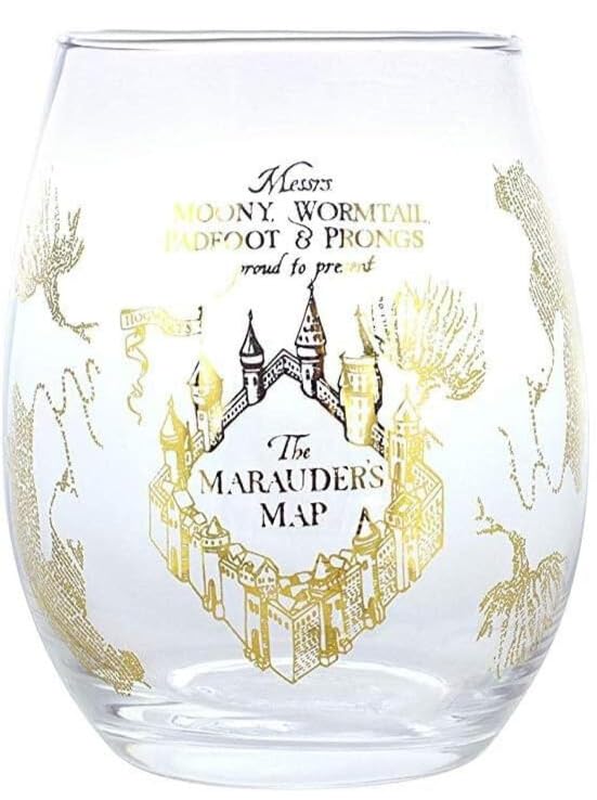 Amazon.com | Seven20 Harry Potter Stemless Wine Glasses Set - 20oz - Gilded Harry's  Glasses & Marauder's Map Design: Wine Glasses
