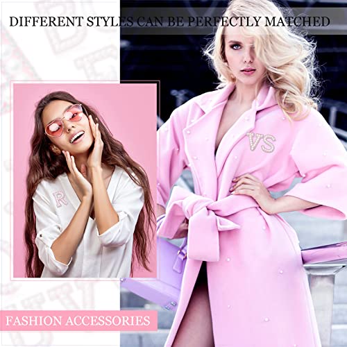 26 Piece Rhinestone Iron On Patch A-Z White Pearl Bling Rhinestone Letter Patch Glitter Alphabet Applique Rhinestone Pearl English Letter For Diy Craft Supplies (Pink) #TOP3