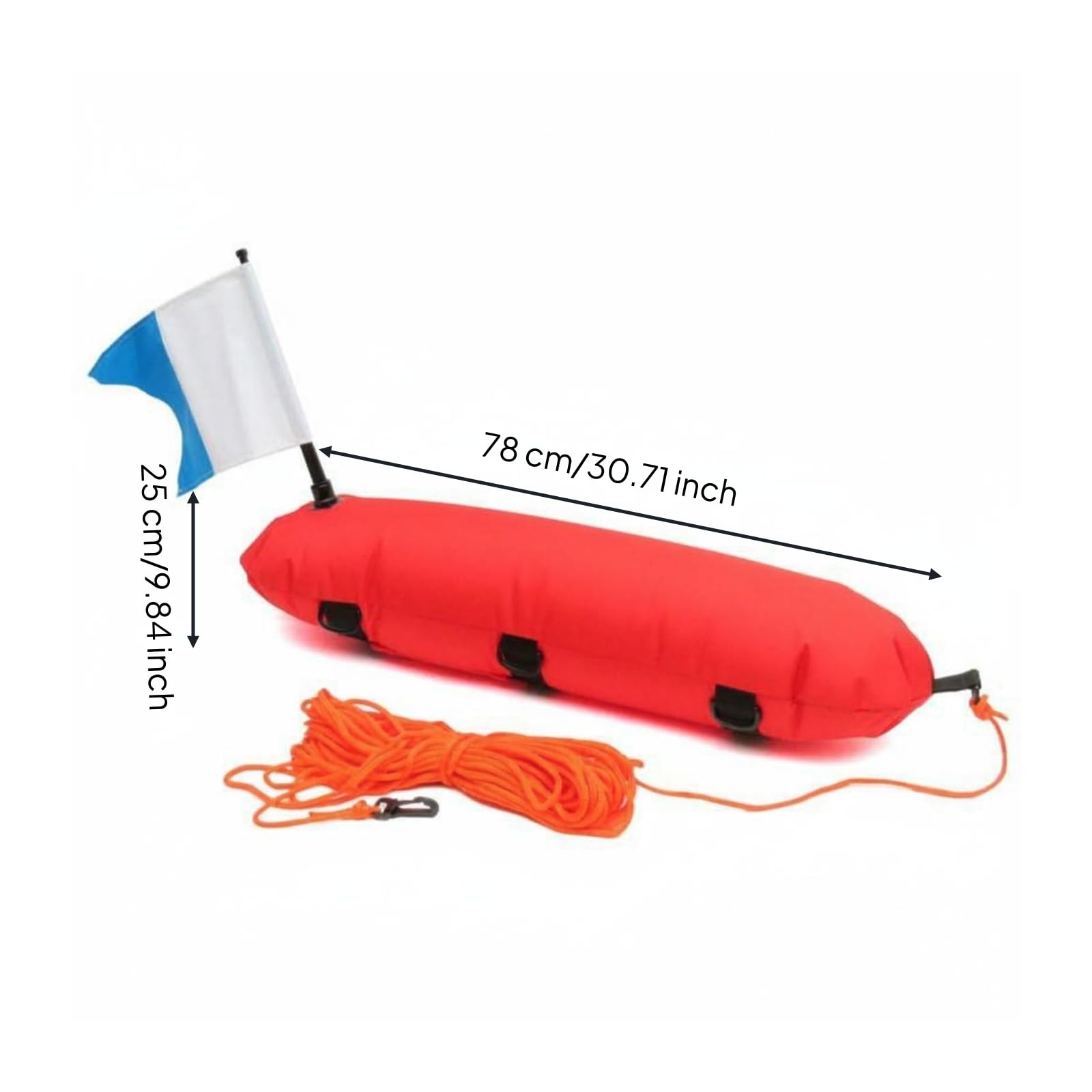 Tauchboje Freitauch-boje Oberflächenboje Markierungsboje Signalboje mit Hoher Sichtbarkeit aus 600D Nylon Und PVC Aufblasbar mit Flagge Und Halter für