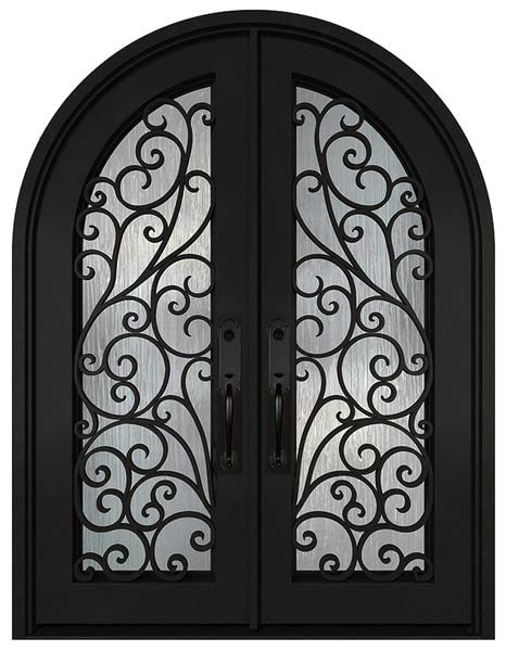 Exterior Iron Door Pre-Hung Pre-Finished Entry Double Door ID04- Lefthand Swing 36x96