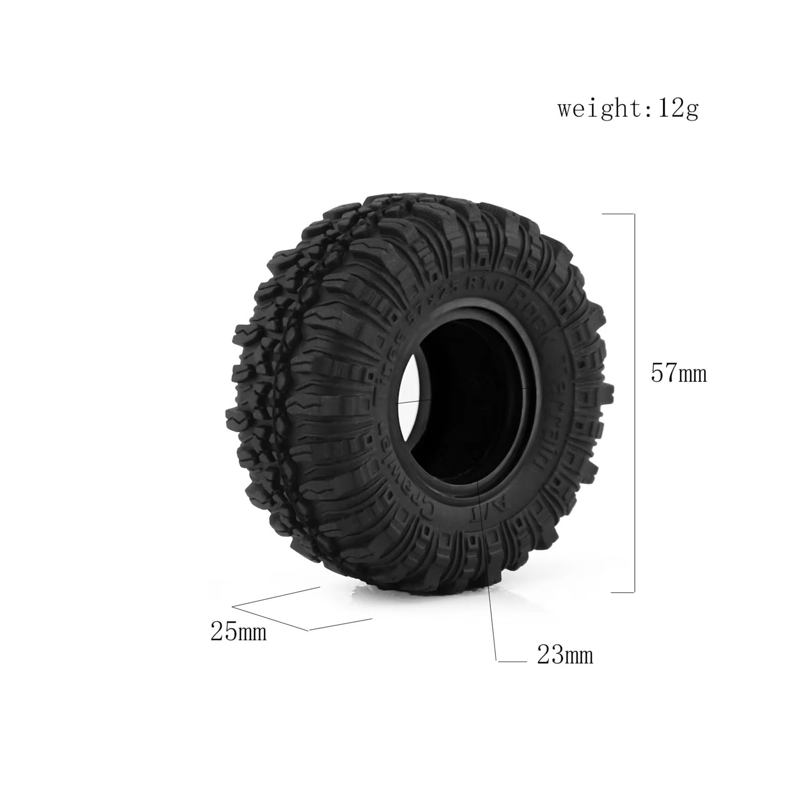 RC Coche NeumáTico Piezas para TRX4M para Axial AX24 para SCX24 para FCX24 1/18 1/24 Aleación Aluminio 1.0 Beadlock Ruedas Y Neumáticos 4 Piezas Reemplazo Coche RC Crawler(Yellow)