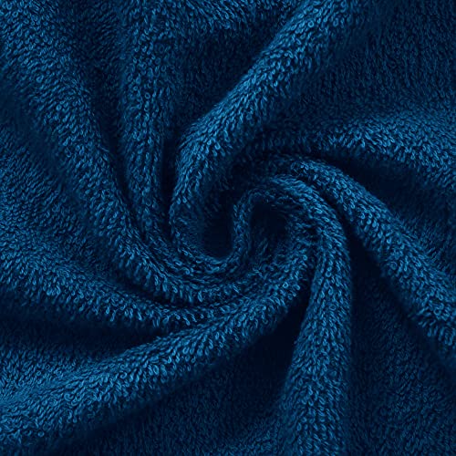 Image of Story@Home Navy 100% Cotton 450 GSMSet of 12 Face Towels, Green and Navy