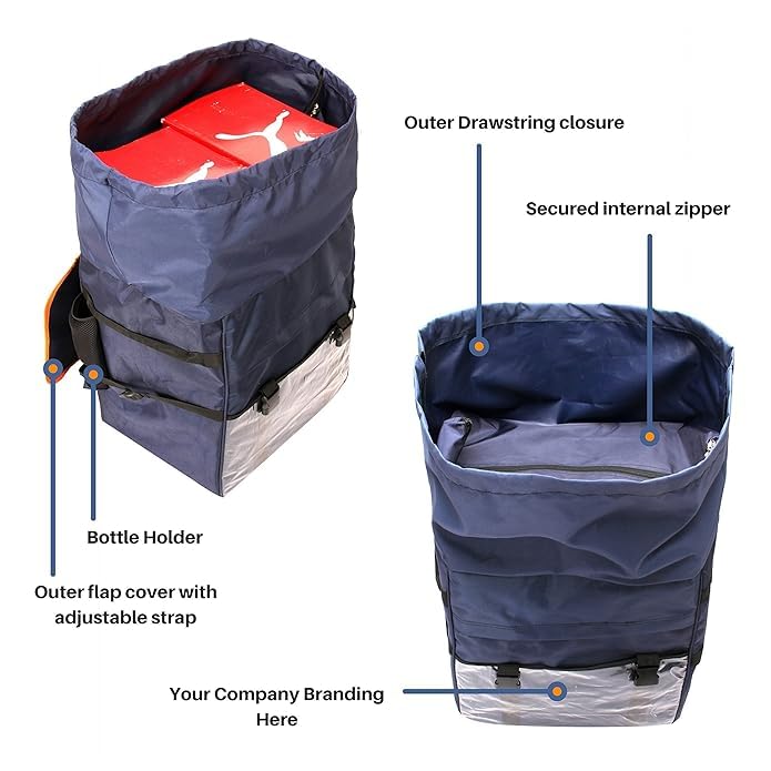 SSBC Heavy Duty Large Delivery Bag | E-Kart & Food Delivery Bag | Professional Logistics Courier Delivery Backpack I 128Litre Capacity Waterproof,26 * 13 * 16Inches with up to 40 kg Load Capacity 2