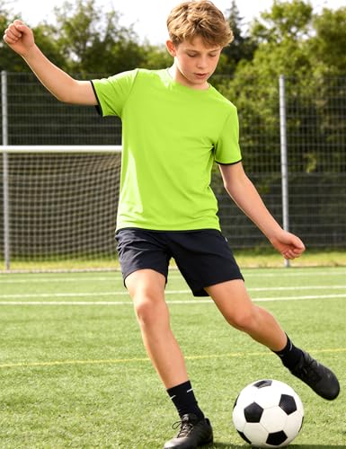 Image of Somaibo Boys Athletic Shirts Mesh Kids Short Sleeve T-Shirts Quick Dry Youth Activewear Tops for Teens