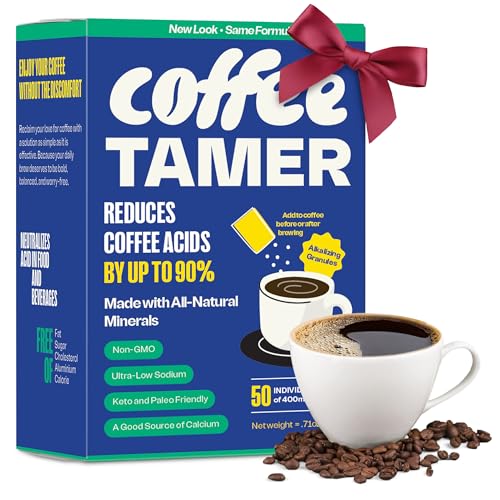 Coffee Tamer Acid Reducer – 50 Packets – Transforms Regular