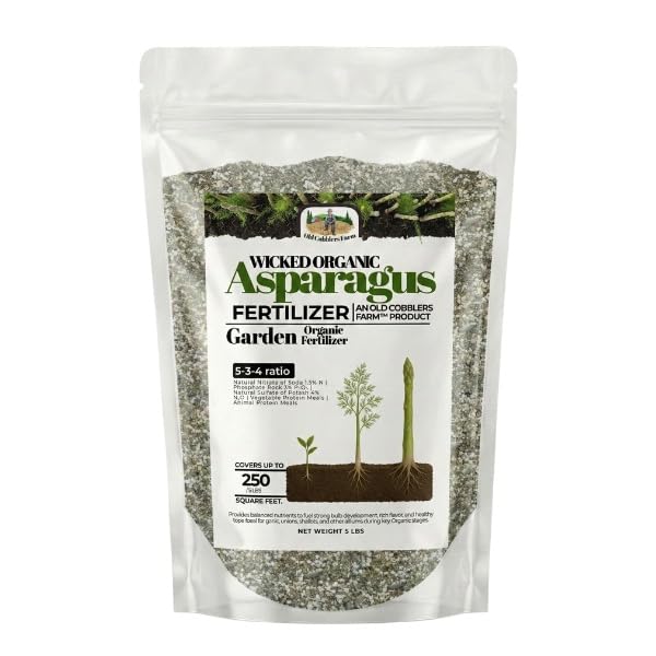 Old Cobblers Farm™ Wicked Organics Organic Asparagus Fertilizer - All-Natural Plant Nutrients for Healthy Growth (5lbs/10lbs/15lbs/20lbs) (5 lb)