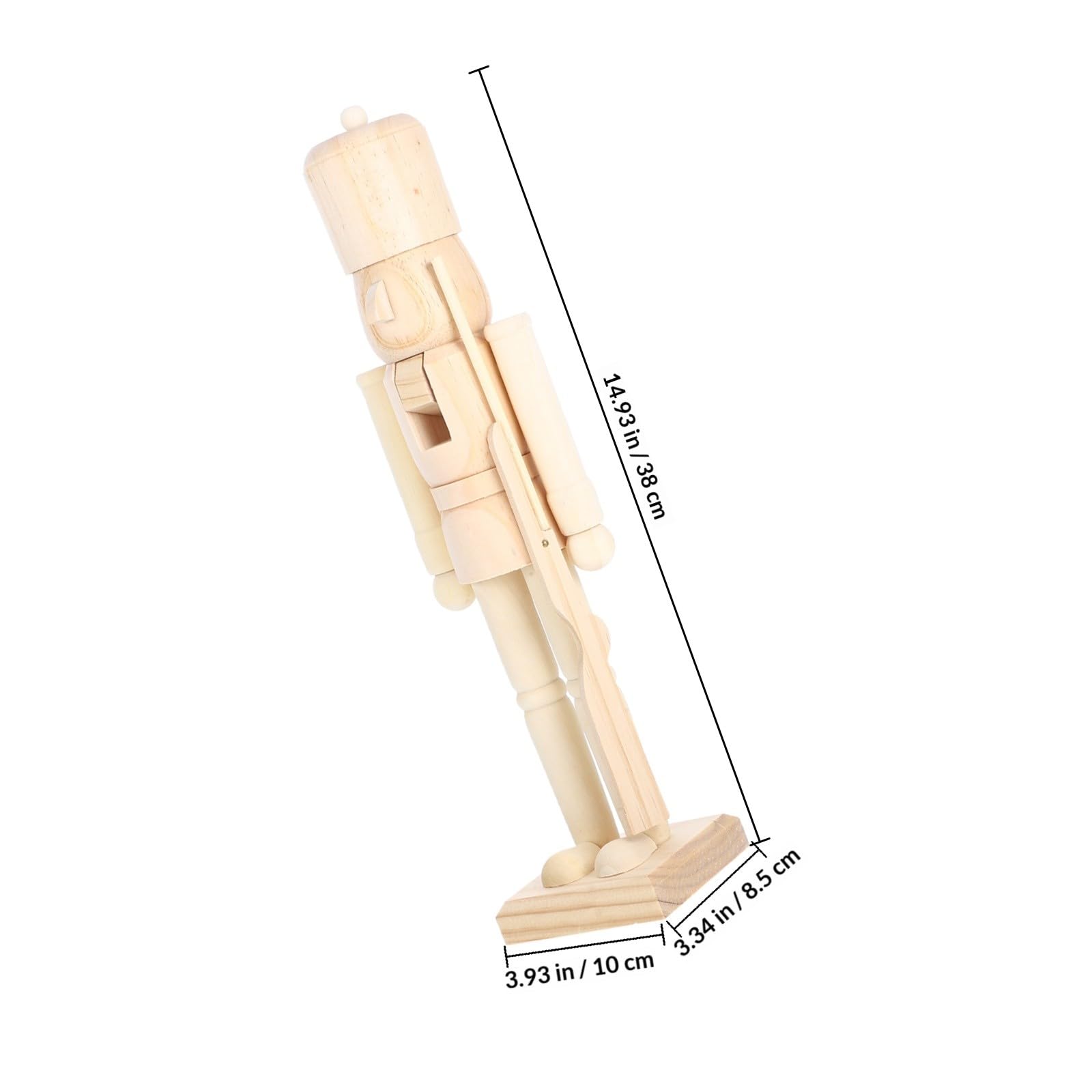 YARNOW Cascanueces de Madera sin Pintar, Figura de Madera en Blanco para Manualidades, Decoración Navideña, Adorno Creativo de Soldado de Nuez
