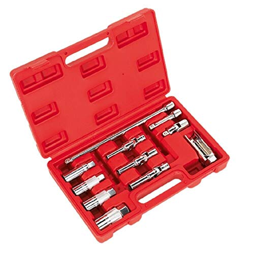 11 pieces Spark Glow Plug Socket Set Oxygen Sensor Professional Mechanics Tool Kit