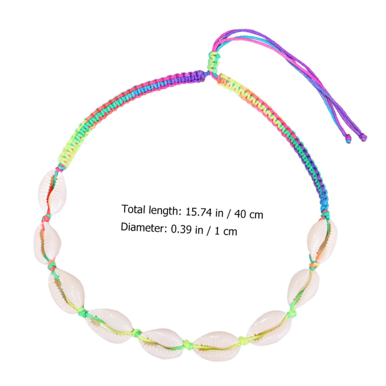 Accesorios 1 Juego de tobillera de concha colgante de concha joyería para mujer collar de cuentas bohemio cuerda trenzada