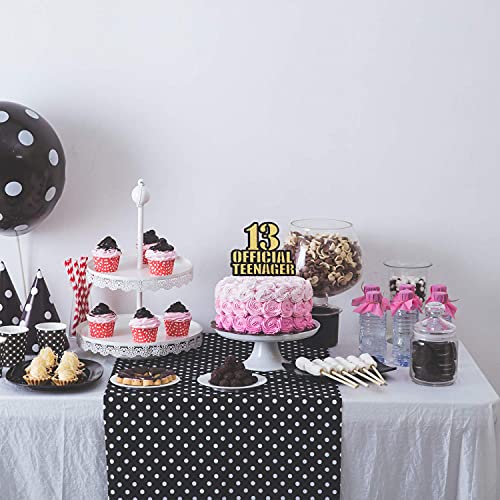Image of FestikoOfficial Teenager 13 Birthday Cake Topper - Boys Girls 13th Birthday Gold Glitter Cake Supplies - Thirteen Years Old Birthday Party Decoration