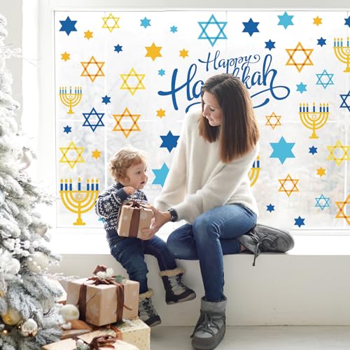 Whaline9sheethanukkahwindowclingsmenorahstarwindowdecalschanukahstaticwindowstickersdecorforhomeschoolpartysupplies78x118inch Urban Country Home Decor Whaline 9 sheet hanukkah window clings menorah star window decals chanukah static window stickers decor for home school party supplies 78 x 118 inch urban country home decor