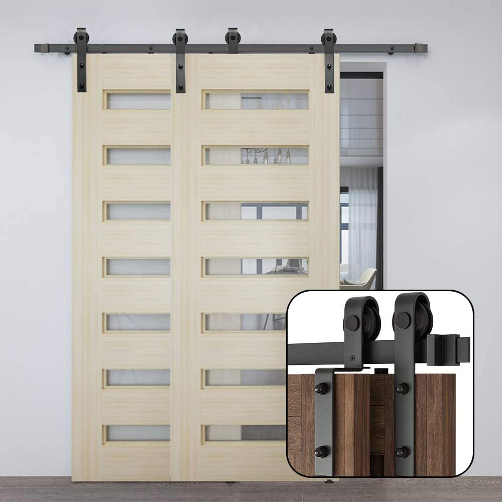 HOCONNIE 9FT/274cm Kit de Puerta de Granero Herrajes para Puertas de Granero para Puerta Doble Coincide
