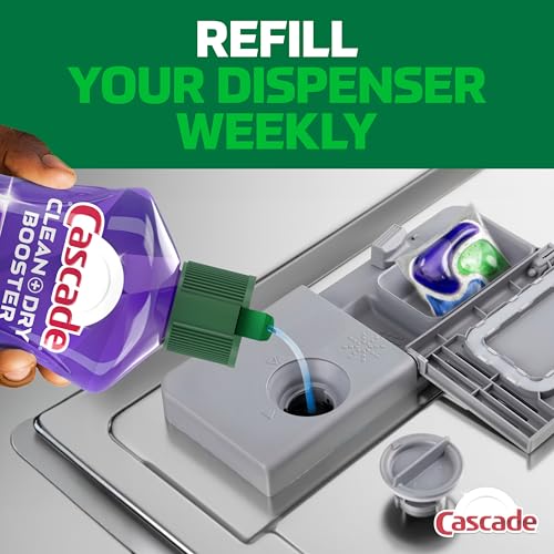 Image of Cascade Rinse Aid Clean & Dry Booster Dishwasher Rinse Aid Liquid for Spotless, Streak-Free Dishes, Works with Dishwasher Detergent, Dishwasher Gel, Pods, or Tablets, Powerful Dry Booster, 16 oz