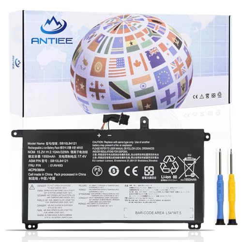 ANTIEE 00UR891 01AV493 SB10L84121 Laptop Battery Replacement for Lenovo ThinkPad T570 T580 P51S P52S Series 00UR890 00UR892 SB10L84121 SB10L84122 SB10L84123 15.2V 32Wh 2100mAh 4-Cell