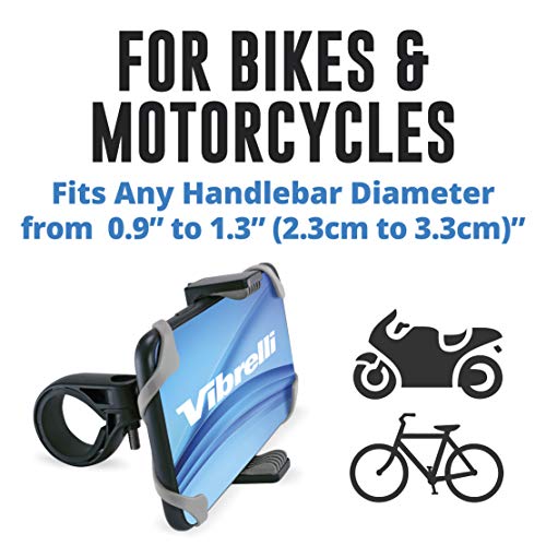 Vibrelli Universal Bike Phone Mount | Handlebar Phone Holder for Motorcycles, Bicycles, Scooter, ATV | Fits: iPhone 11, XR, X, XS, 8, 8 Plus, 7, 7 Plus, 6, 6 Plus | Galaxy S10, S9, S8 - Thumbnail 4
