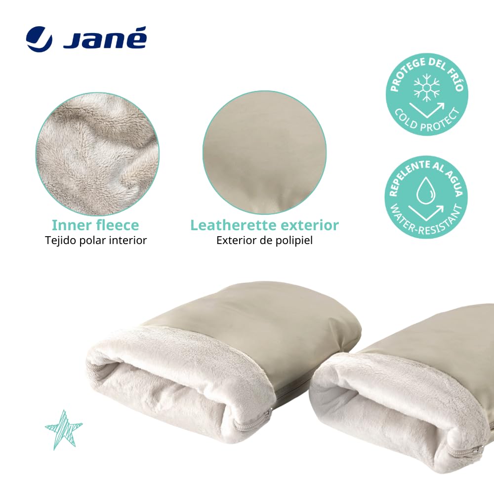 Jané Manopole Passeggino Invernali, Universali con Zip, Interno in Pile, Protezione Freddo e Vento