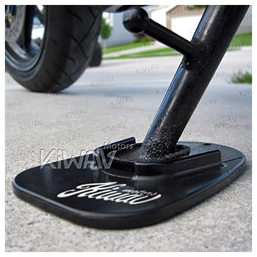 KiWAV Motorcycle Kickstand Pad Plate Support Accessory - Black - Kick Stand Coaster Support Plate, Park Your Bike on Soft Ground, Grass, Hot Pavement, Outdoor Parking, Anti Sinking