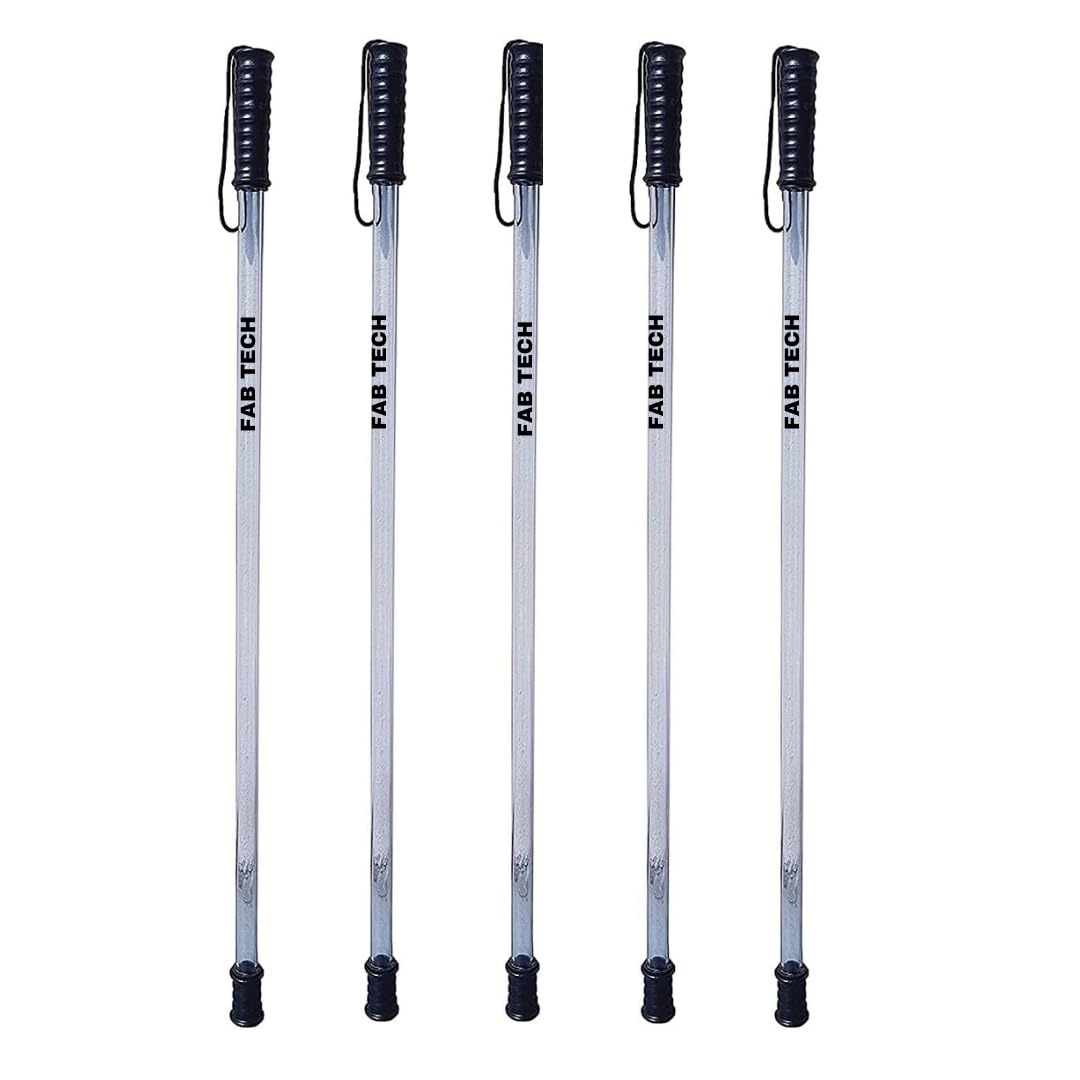 FAB TECH Polycarbonate Safety Stick (Pack of 5) High Impact Resistance, Durable, Light Weight, Scratch Proof, Anti Slip Bottom Security Stick/Walking Cane