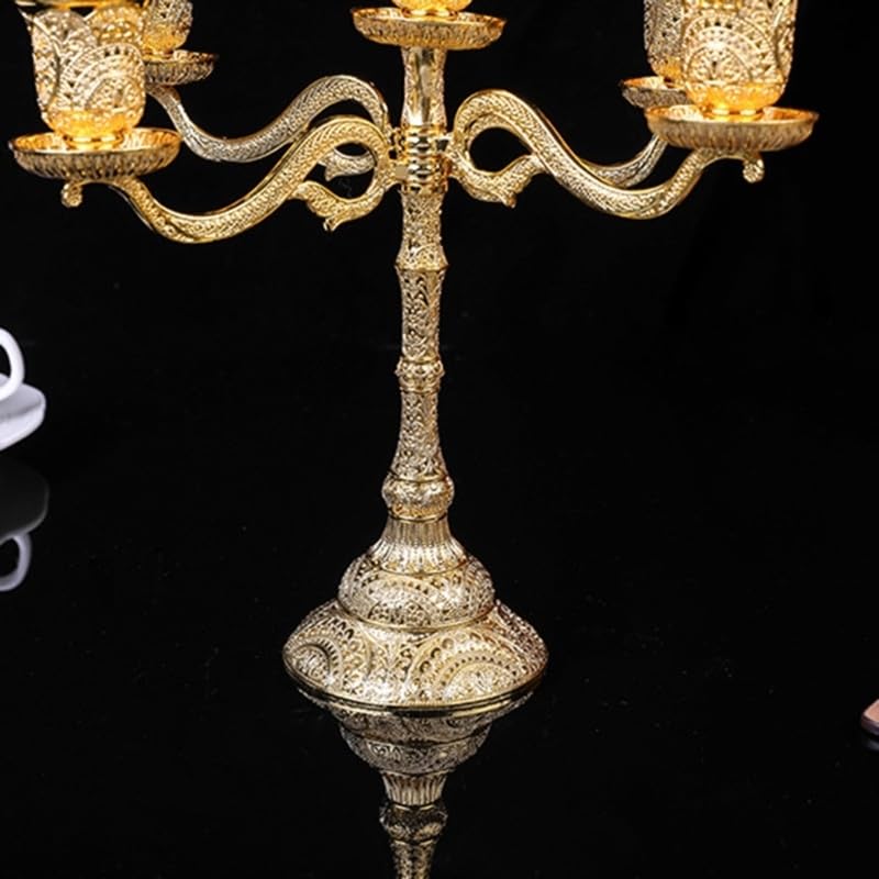 Candelabro de Metal con Soporte para Velas, Adorno para Mesa, Ideal para Bodas, Fiestas, dormitorios y Aniversarios.