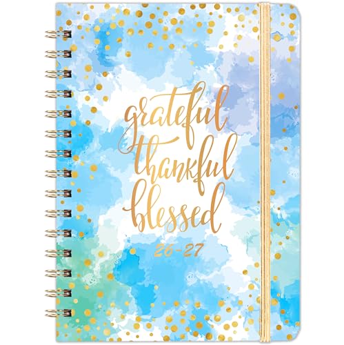 2026-2027 Planner - Weekly & Monthly Planner 2026-2027 with Tabs July 2026 - June 2027 6.3 x 8.4 Hardcover with Back Pocket + Thick Paper + Twin-Wire Binding - Blue