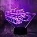 Produktbild 3D Nachtlicht Neues Design Coole Maschine Tank Neuheit Tischlampe 3D Led Nachtlicht 7 Farbwechsel Wohnzimmer Dekor Glanz Kind Weihnachtsgeschenk Spielzeug Touch One 7 Farben Tank