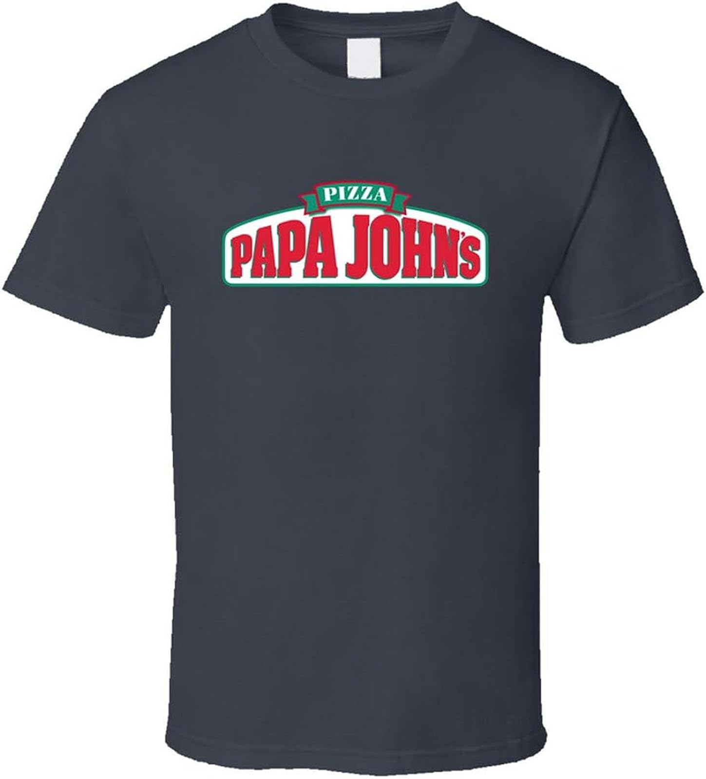 kanguPapa Johns Pizza Cool Fast Food Restaurant Brand Logo T Shirt Charcoal Grey-Black M