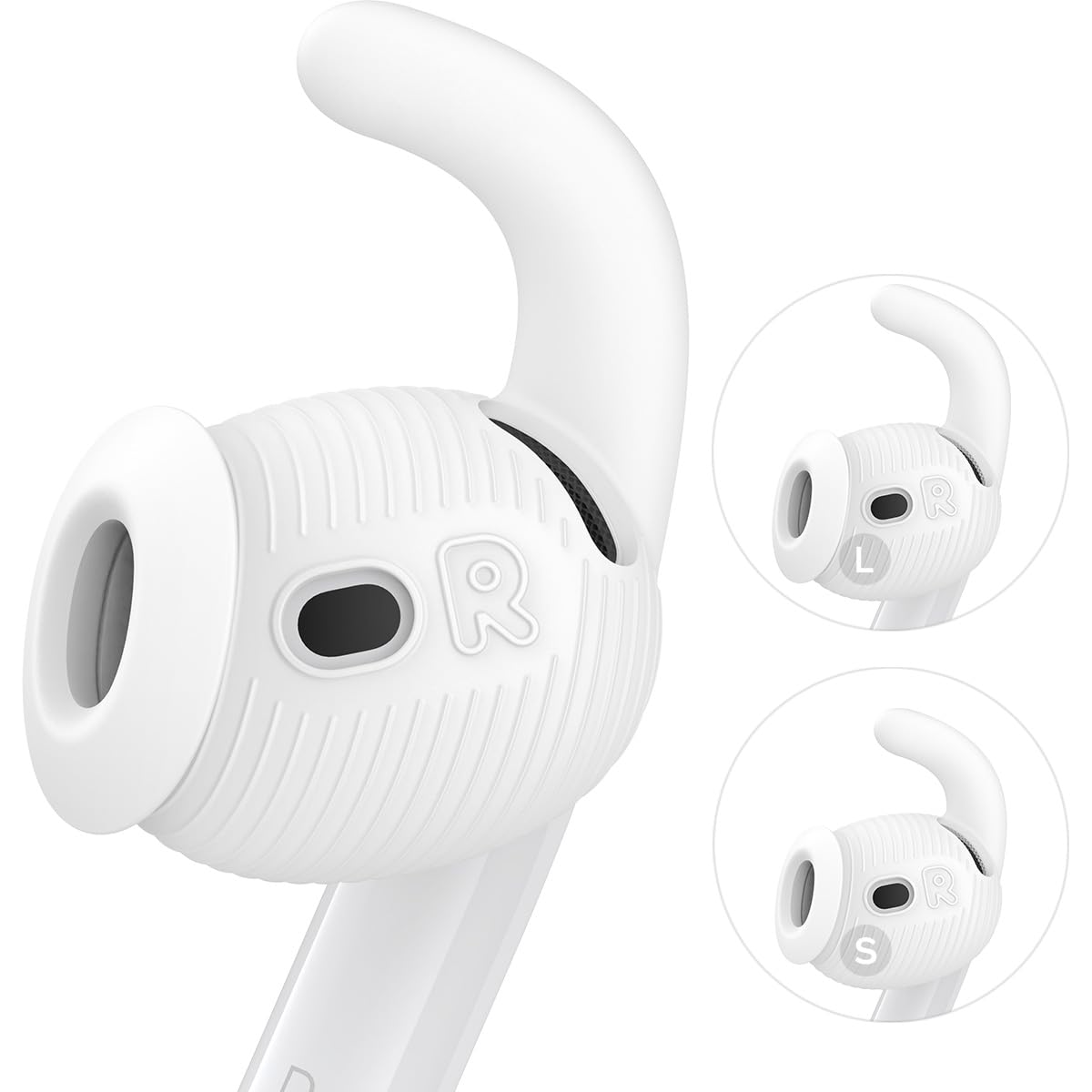 Gcioii 4 paia di gommini per AirPods 4, con custodia aggiuntiva per riporre gli auricolari, con cancellazione del rumore, antiscivolo, compatibili con Apple AirPods di quarta generazione (S e L)