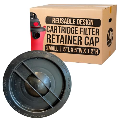 MP Maresh Products Cartridge Filter Retainer Cover Cap Replacement for Shop Vac - Compatible with Vacmaster Models, Durable Reusable Design for Secure Filter Attachment - Black Cap Replacement