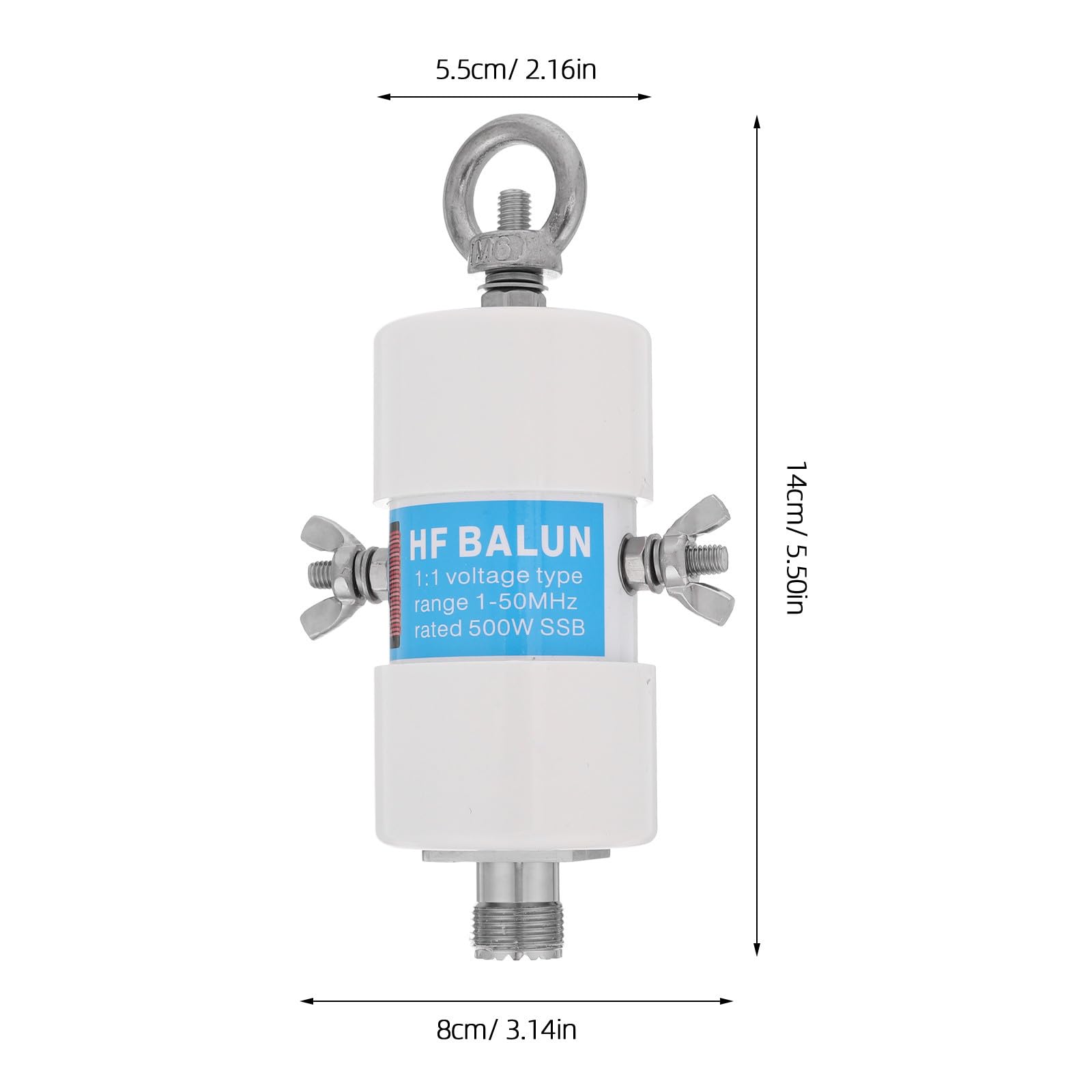 POPETPOP Trasformatore 1:1 per Antenna Onde Corte 1-50mhz 500w Trasmissione Stabile in Plastica e Metallo per Uso Professionale Radio Ricetrasmittente