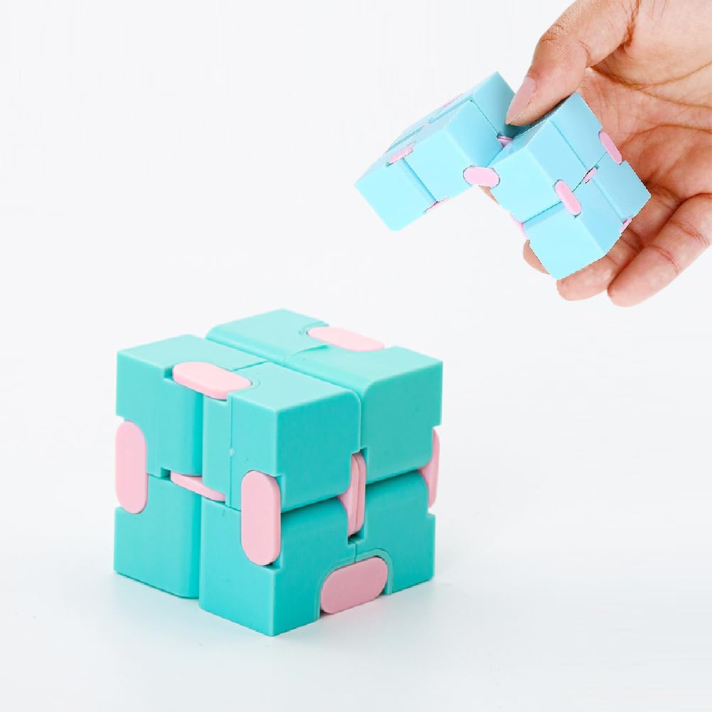 Infinity Cube Fidget Toys for Stress Relief Toys,ABS Safe Material,Sensory Toys for Boys & Girls,Toy for Anti Stress and Anxiety Relief(Macaron Blue)