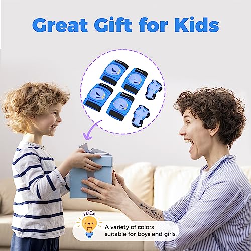 Image of BOSONER Kids /Youth Knee Pads Elbow Pads Wrist Guards Set for 3-15 Years, Child Protective Gear Set for Roller Skates, Cycling, BMX Bike, Skateboard, Inline Skating, Scooter Riding Sports