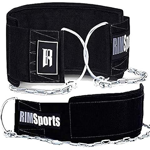 RIMSports Dip Belt for Weight Lifting Premium Weighted Belt for Pullups - Heavy Duty Dip Belt with Chain & Weighted Belt for Workout - Weighted Pull Up Belt for Weightlifting Men & Women Cover