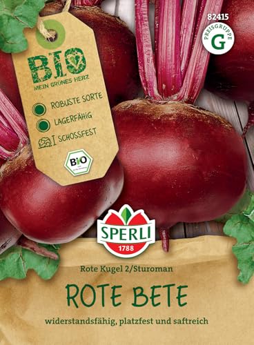 Sperli BIO Rote Bete Samen 82415 – Gemüsesamen für eine widerstandsfähige und lagerfähige Rote Bete mit Inhalt für 15 bis18 lfd. Meter - Gemüsepflanzen, Saatgut