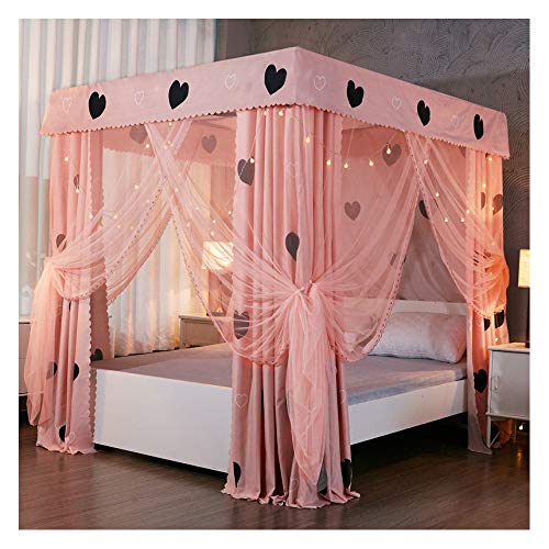 Auvent de lit princesse moustiquaire 4 coins élégante pour grand lit Queen