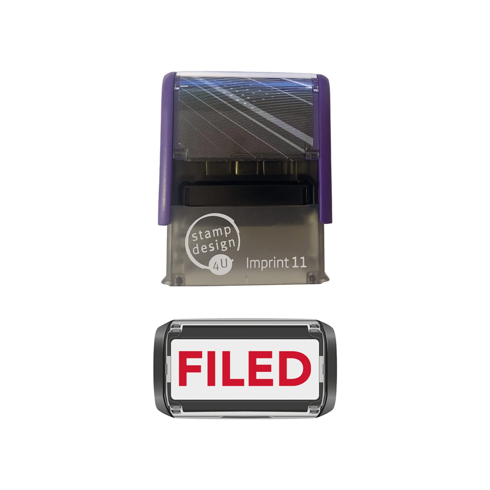 Imprint 11 38 x 14mm Filed Self Inking Rubber Stamp (RED Ink) - Stamp Your Filed Documents