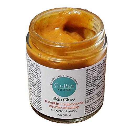 Pumpkin Enzyme Mask, Skin Exfoliating, Glycolic Acid, Skin brightening face mask, Vitamin C, Fruit Enzymes, Fine lines and dullness, 4 ounces