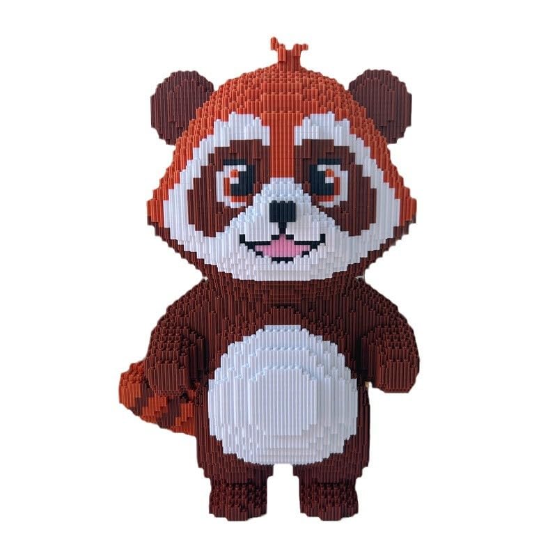 SANFUNET Cute Red Panda Micro Brick Building Block Set, 9000+PCS Cartoon Animal Model with Vivid Details, Collectible Construction Toy for Adults