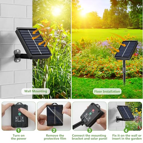 FIFlying Guirnalda Luces Exterior Solar - 3 x 12M 120 LEDs Blanco Cálido - Imagen 7