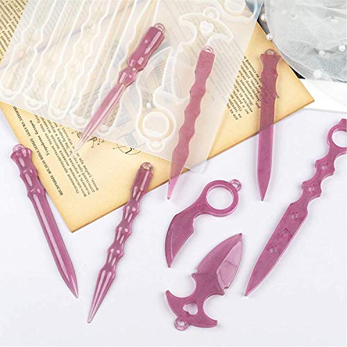 image for MSDADA Keychain Resin Mold, Touchless Brass Knuckles Mold, Portable Ep