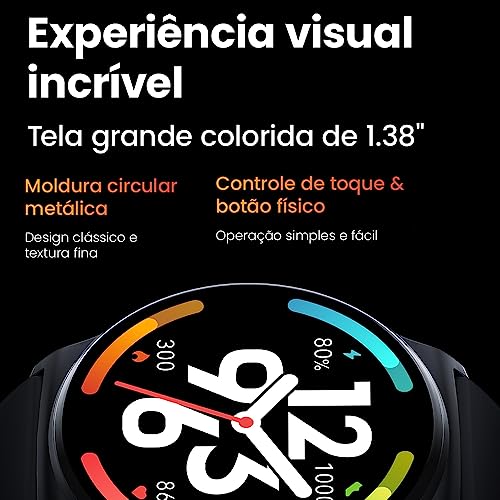 Smartwatch Solar Lite Bluetooth 5.3 Tela 1.38 pol. Bateria 10 dias Relógio Inteligente Classificação